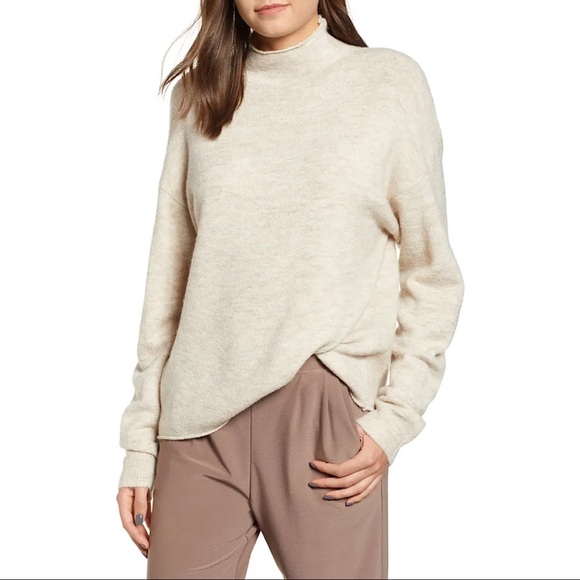 Beige mock neck sweater Clearance